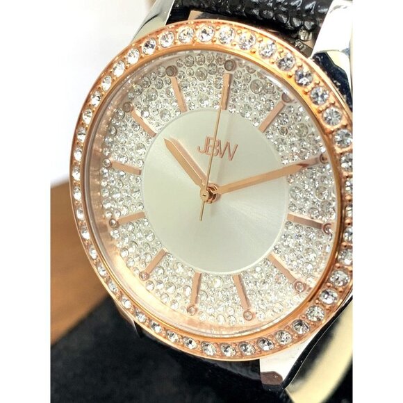 JBW Womens Watch J6367-10C Quartz 10 Year Anniversary Crystals Pave Leat… - Picture 13 of 14